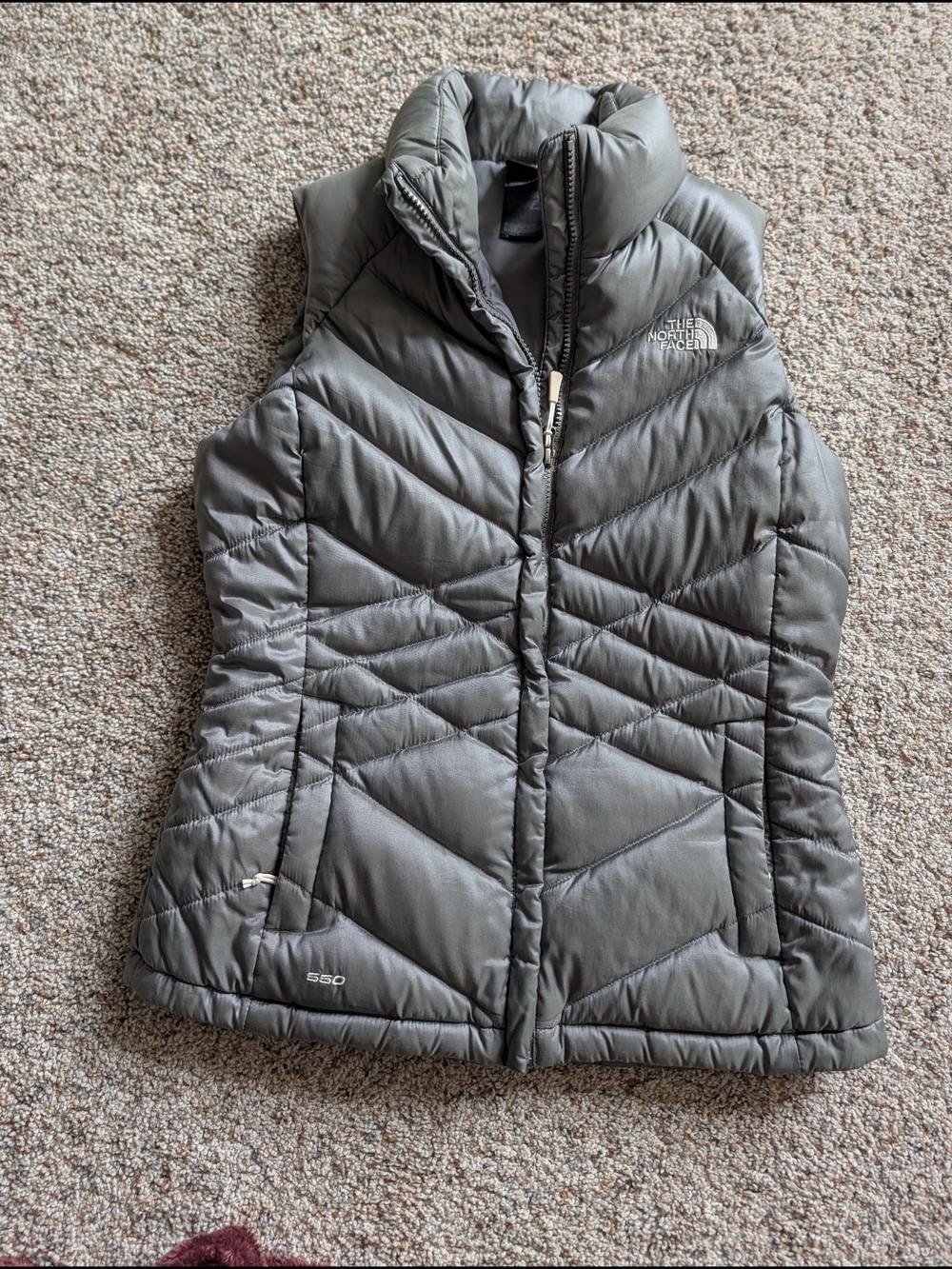 The North Face Women's Gray Quilted Down Vest